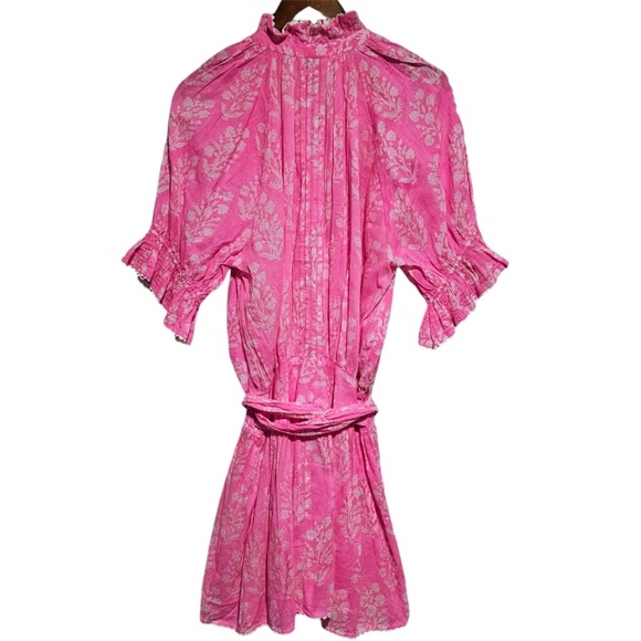 Juliet Dunn Blouson Dress in Fuchsia Size 1 - Picture 4 of 4